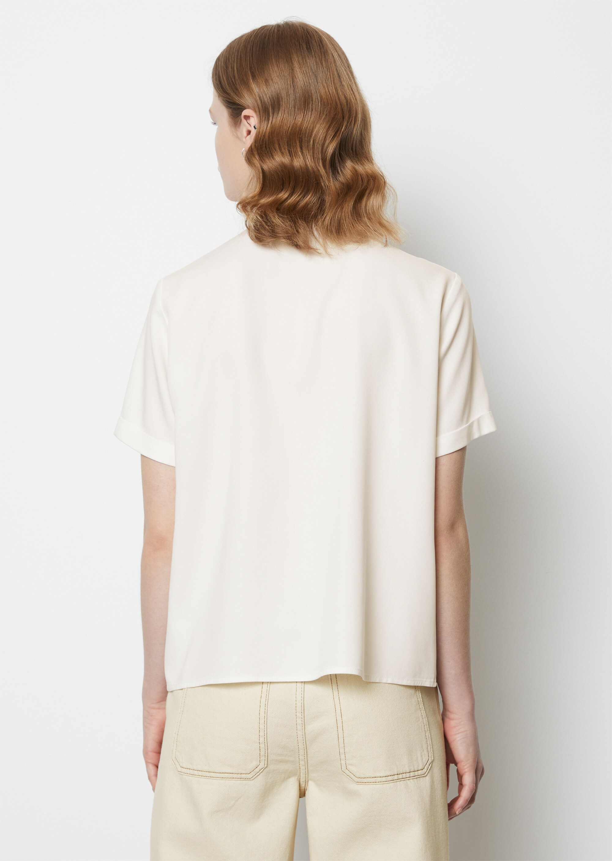 Stehkragen-Bluse regularaus Tencel™ Lyocell