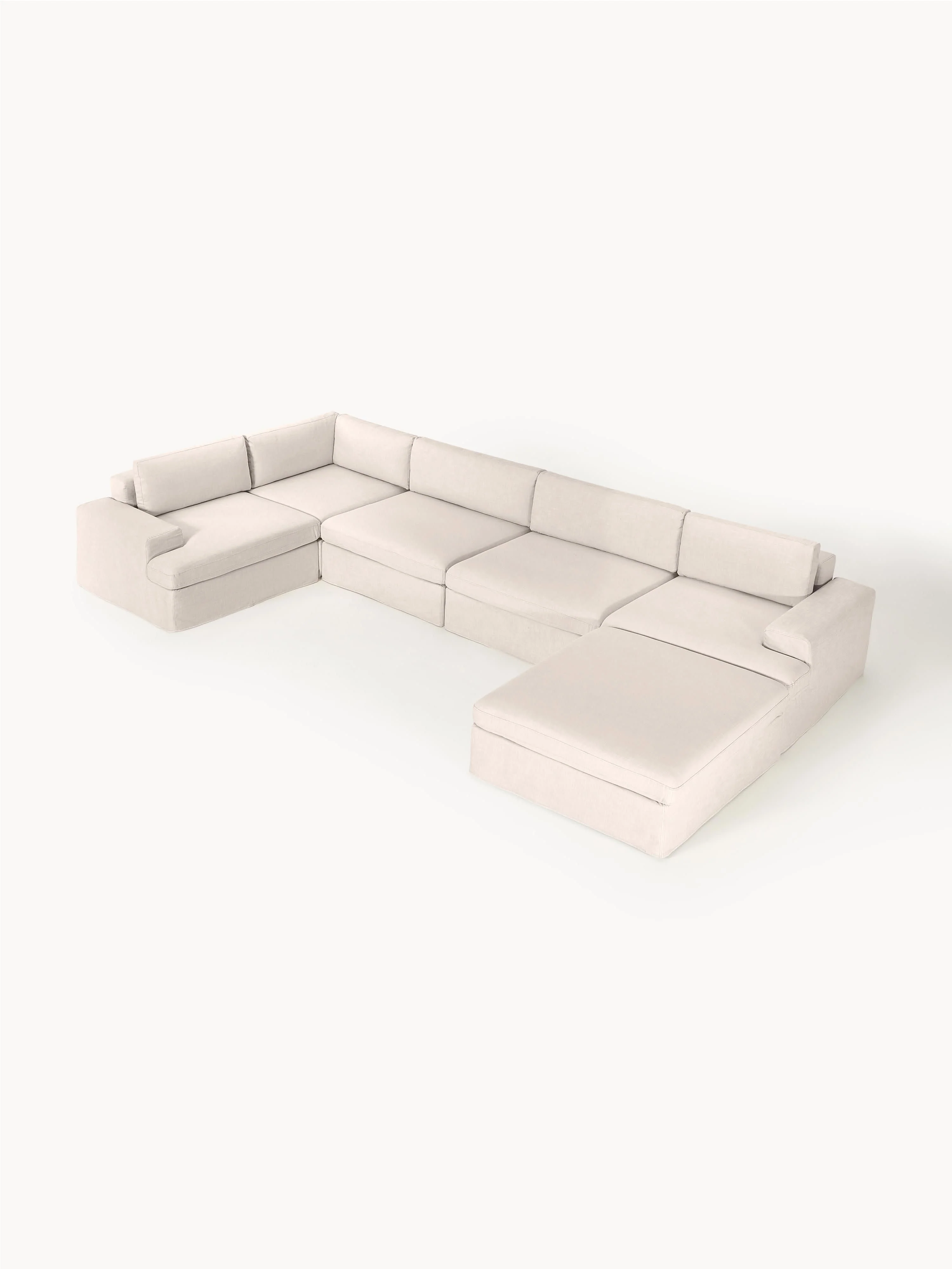 Modulaire U-bank Russell met afneembaar hoezen