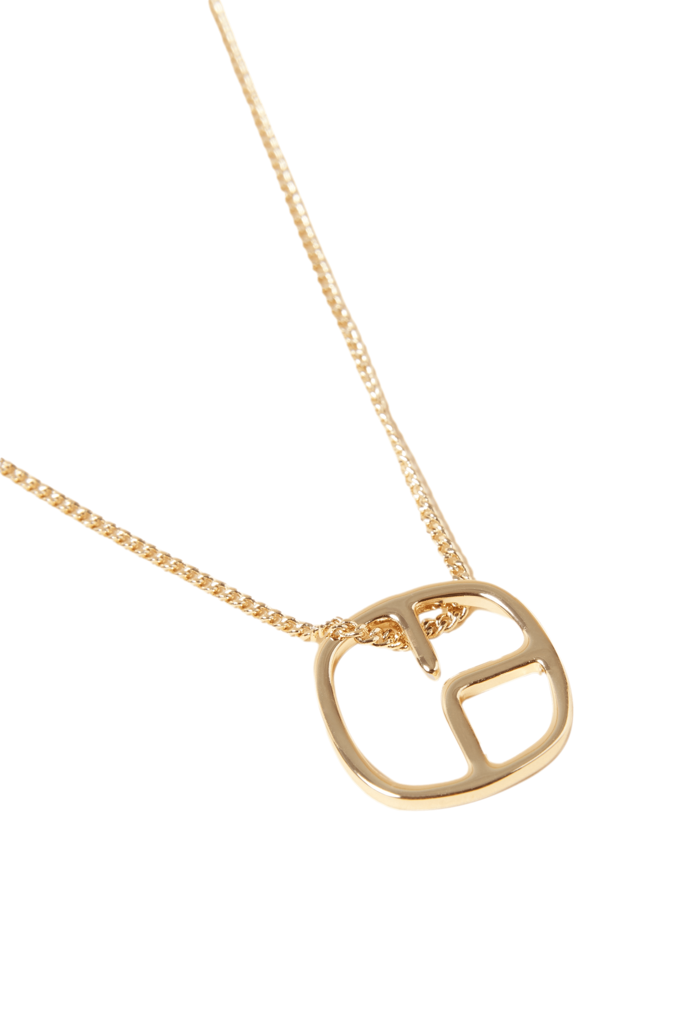 Collier pendentif monogramme en laiton | Doré