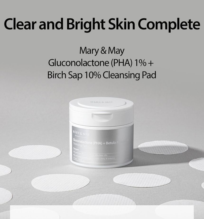 Mary&May - Gluconolacton (PHA) + Betula Alba sapreinigingspad