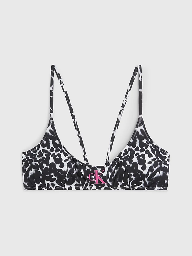 Top de biquíni estilo bralette - CK Leopardo