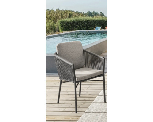 Tuinfauteuil Destiny LUCCA 55 x 62 x 77 cm grijs