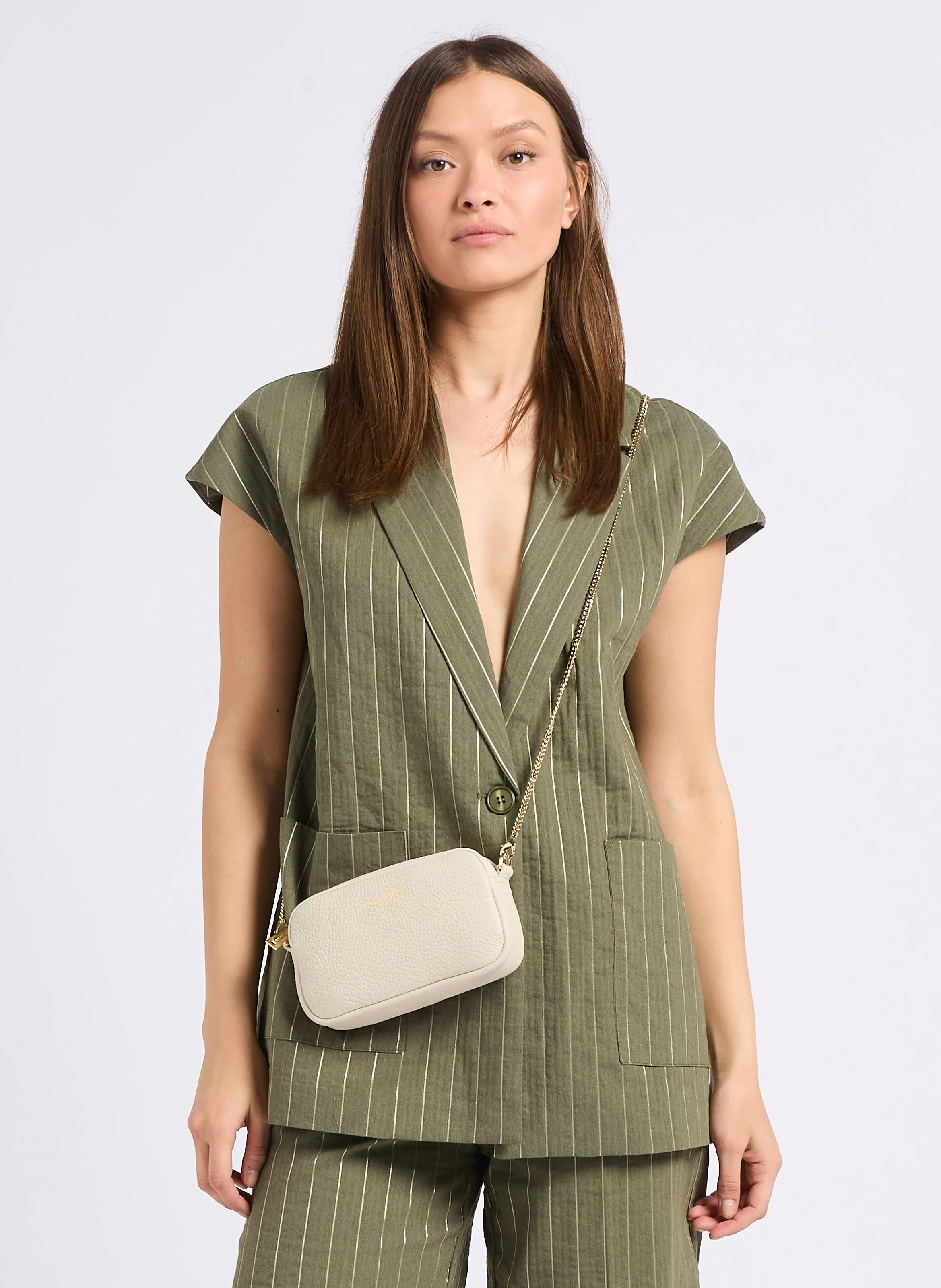 STUDIO MIMI - Mini sac bandoulière en cuir| Beige