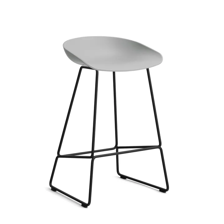 HAY - About A Stool AAS 38 Barhocker H 76, schwarz / concrete grey 2.0 (Kunststoffgleiter)