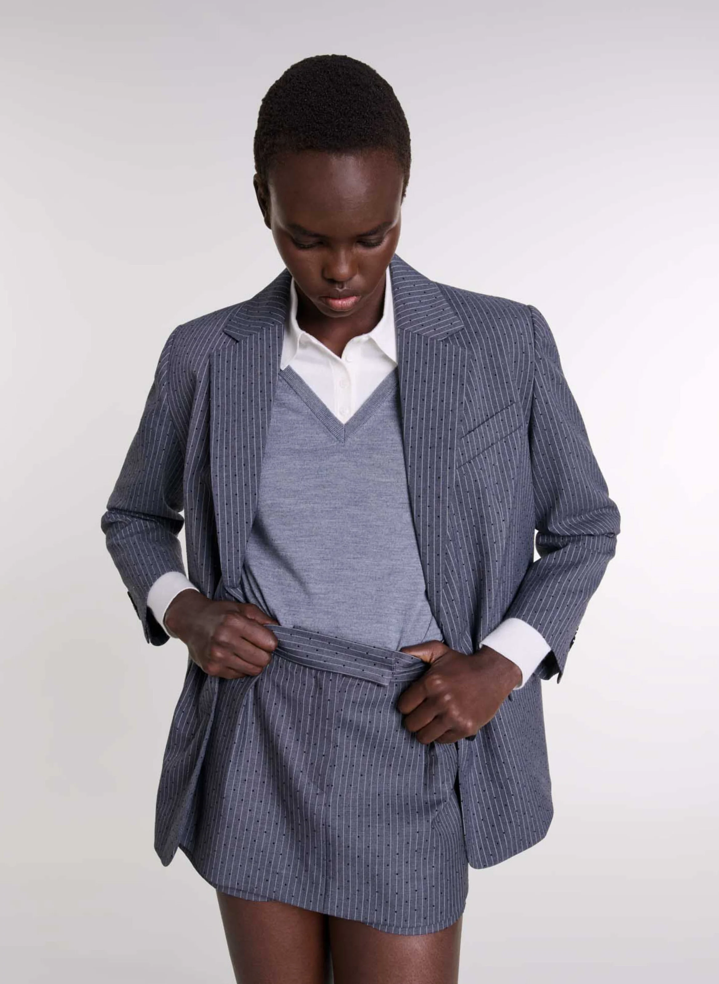 Veste tailleur droite rayée | Rayé