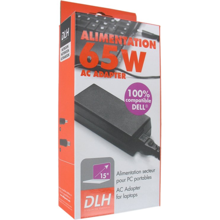 DLH Alimentation secteur 65W Dell 100% compatible (sauf USB-C)