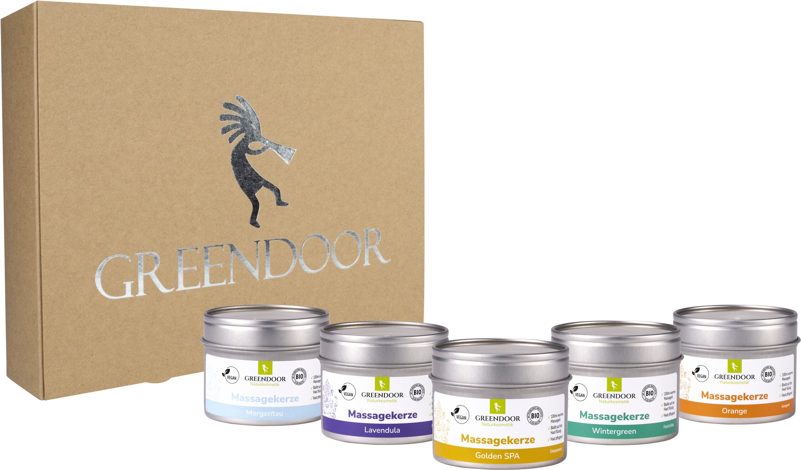 GREENDOOR Geschenk Set XL Massagekerzen
