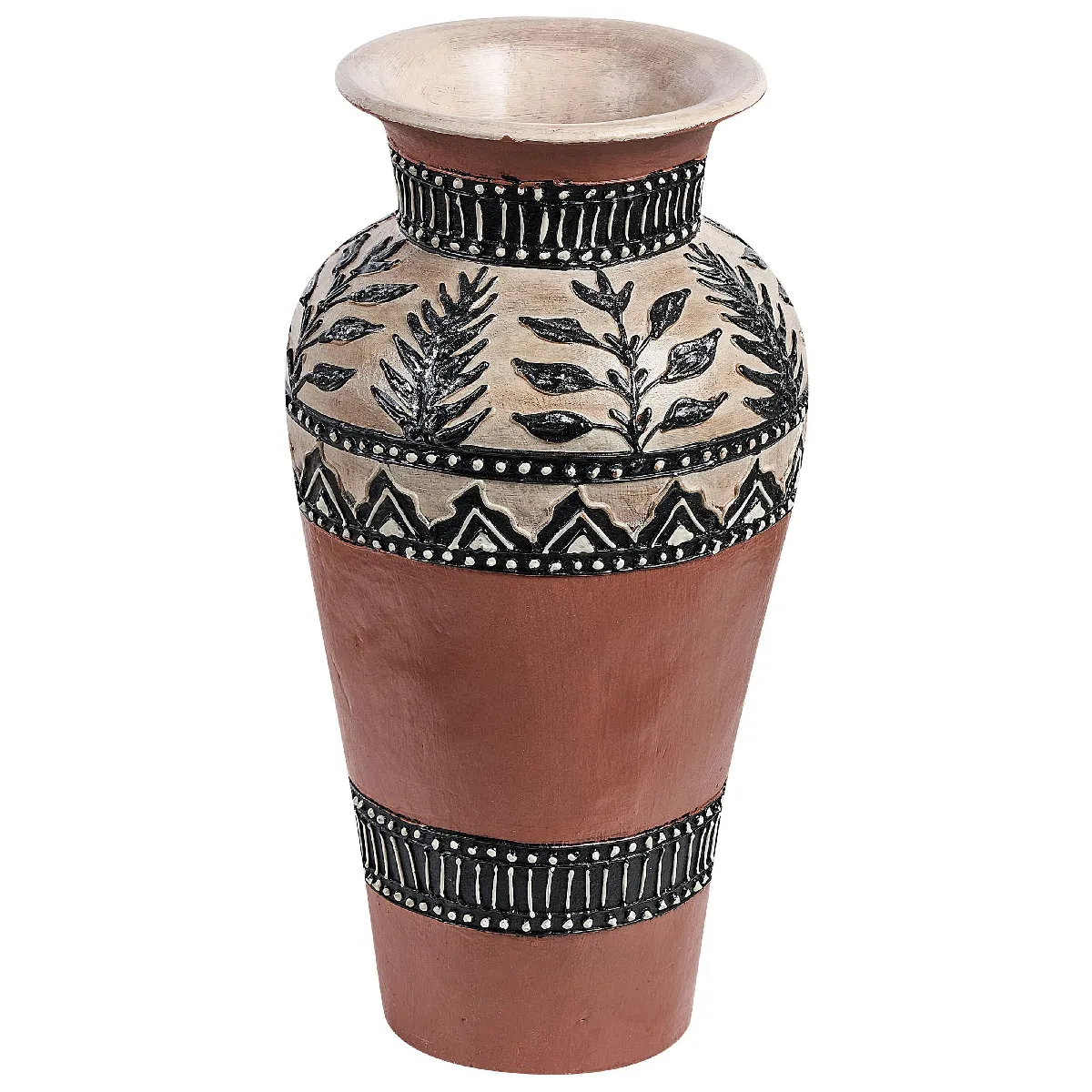 Beliani Siak - Vase décoratif en céramique 40 cm - Marron