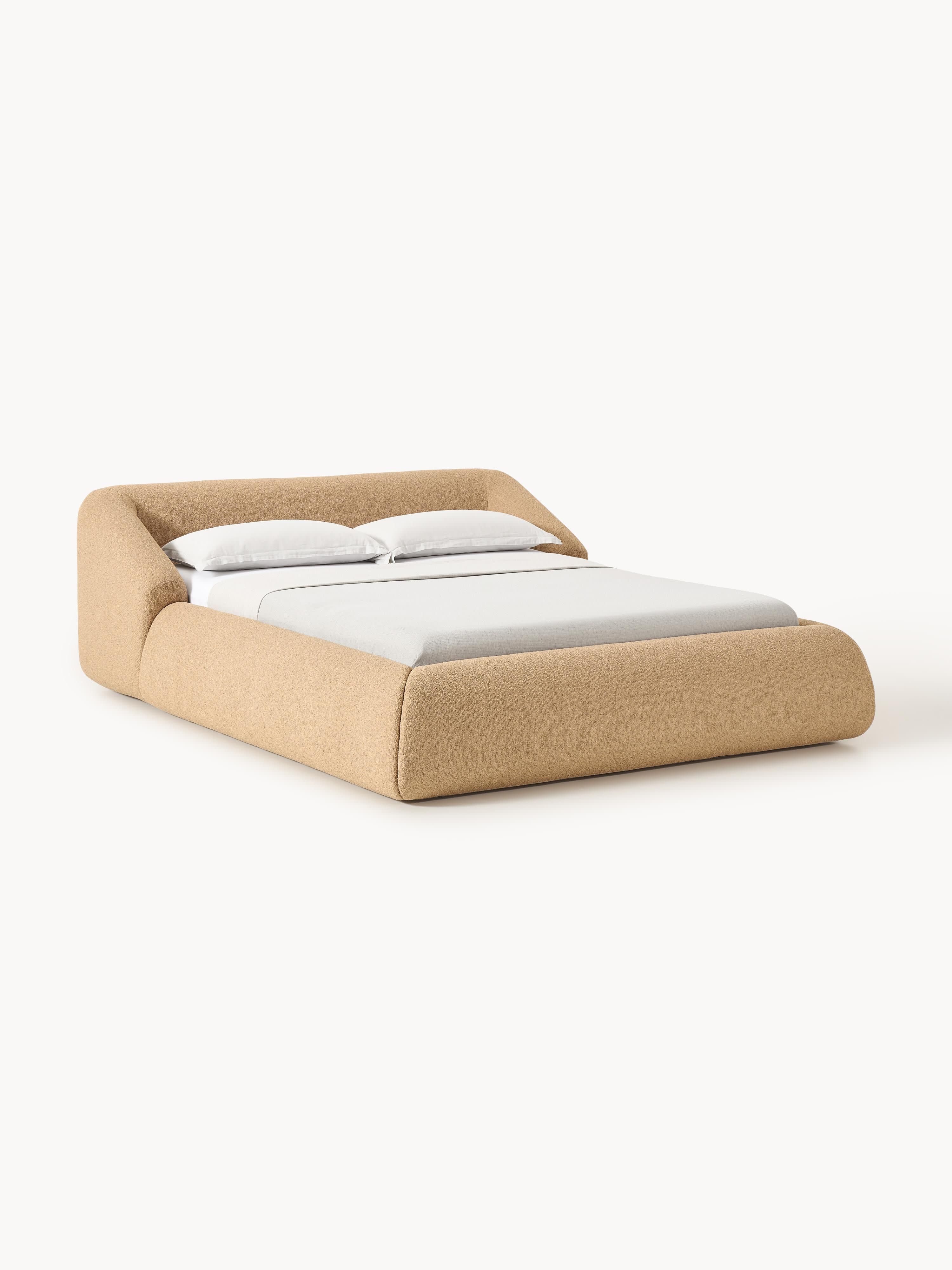 Gestoffeerd bouclé bed Sofia