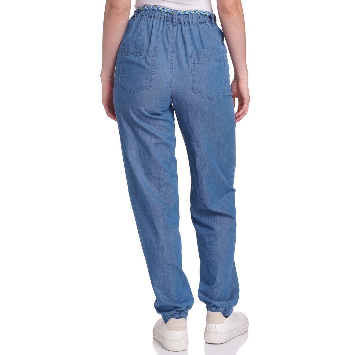 Gina 7/8 Damen Culotte mit Gürtelband blau