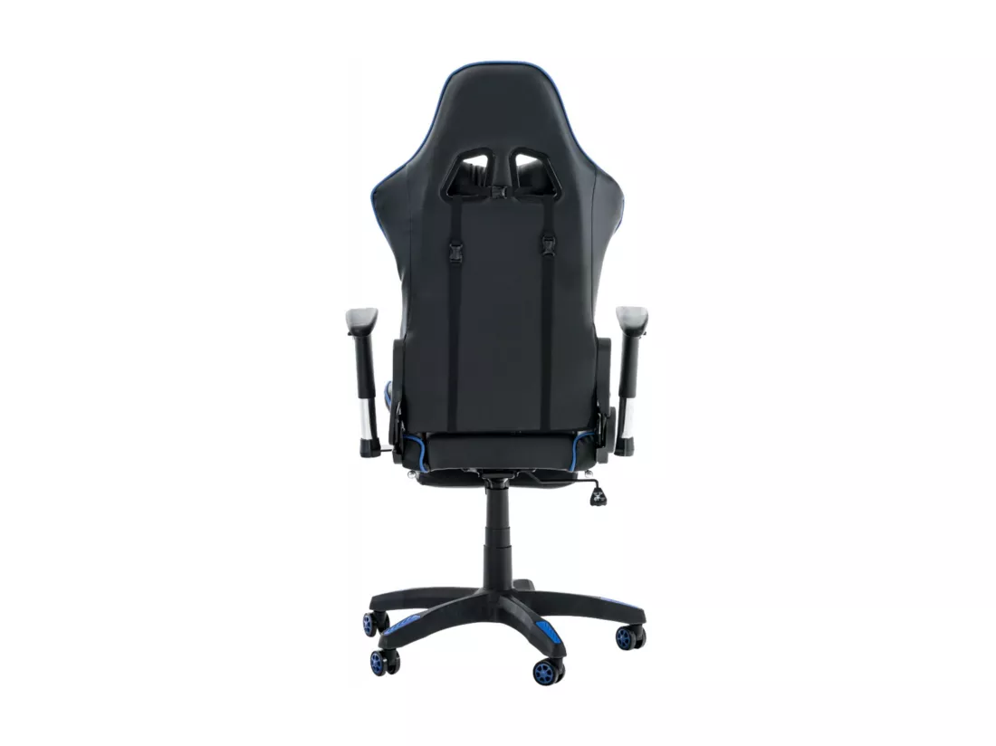 Chaise de bureau - Similicuir & Plastique - Noir / Bleu - Turbo XL
