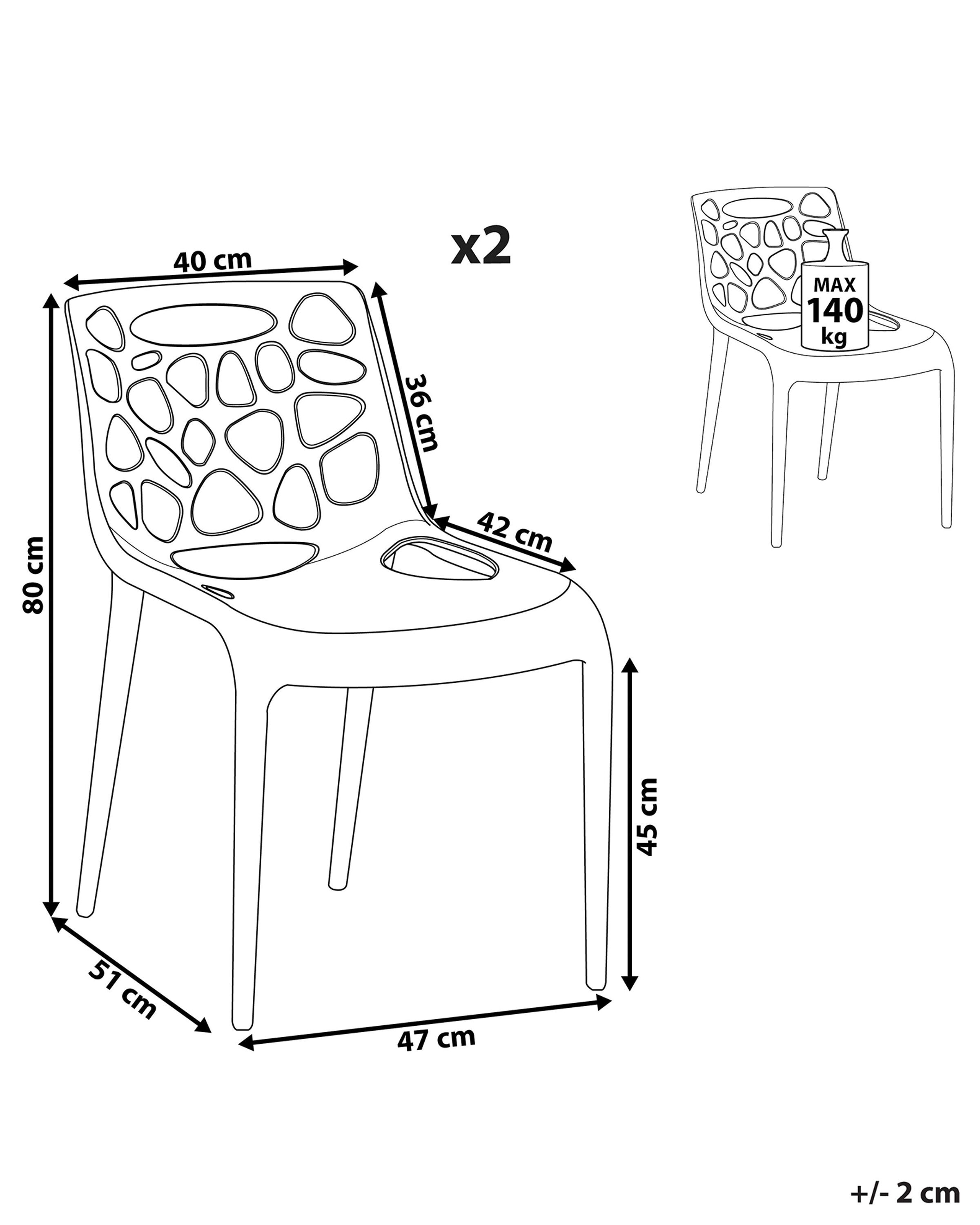 Set van 2 eetkamerstoelen MORGAN Synthetisch materiaal Grijs
