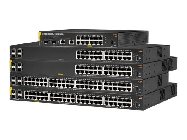 HPE Aruba 6000 24G Class4 PoE 4SFP 370W Switch - Switch - Administreret - 24 x 10/100/1000 (PoE )   4 x Gigabit SFP - side til side-luftstrøm - monterbar på stativ - PoE (370 W)