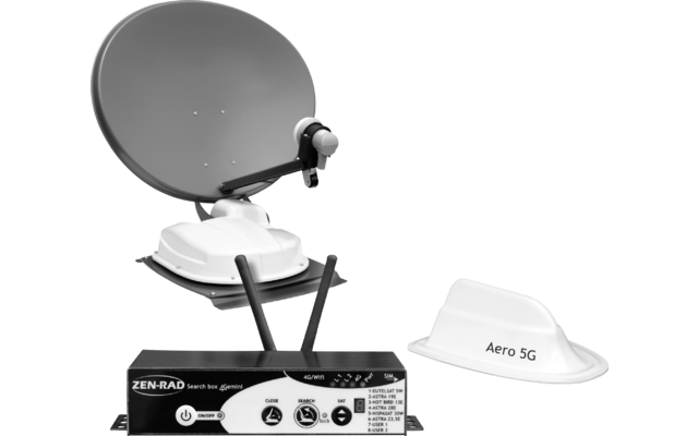 Reflexion vollautomatisches Satellitensystem inklusive 4G Router Komplettkit SatCombo60Alu geeignet für Wohnmobil/-wagen/Kastenwagen/LKW