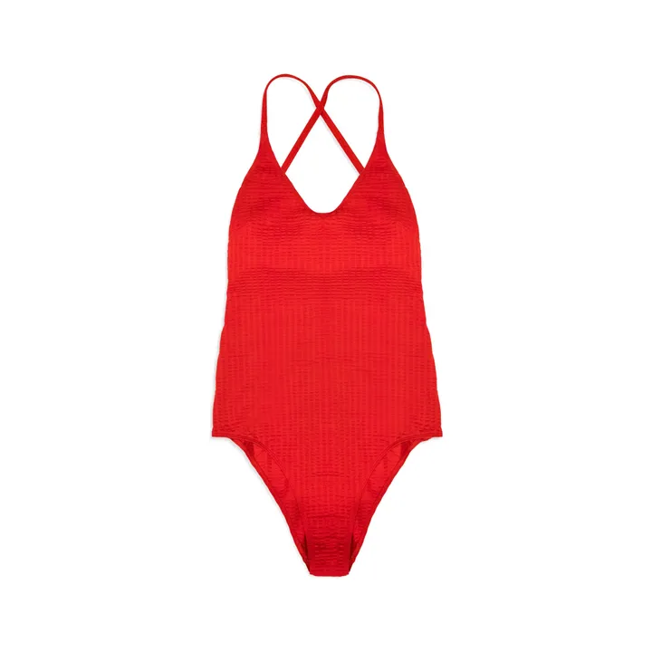 Miska Paris Maillot 1 Pièce Crossover Gaufré | Rouge