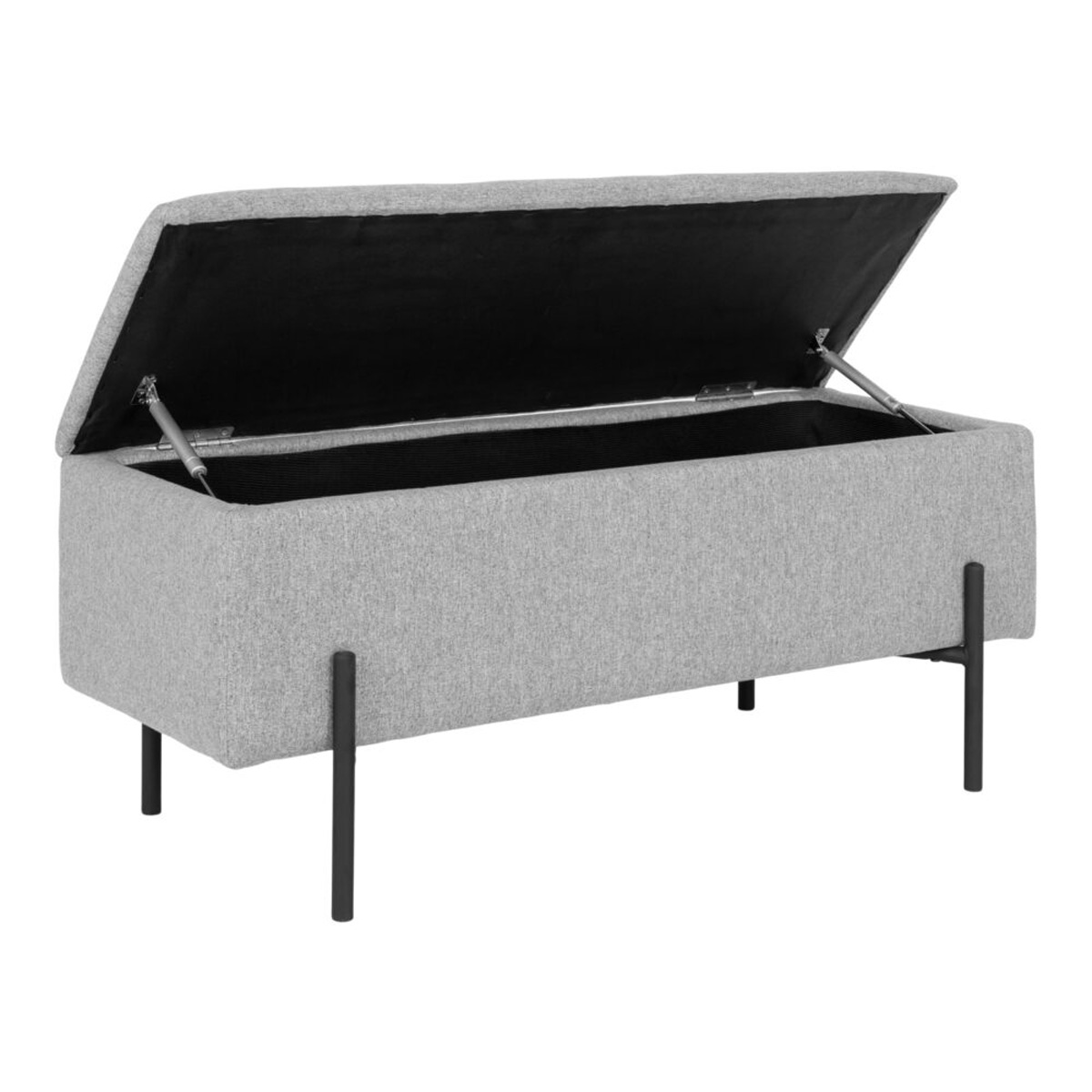 Bankje Marlou met opbergruimte gestoffeerd Marlou gestoffeerd bankje met opbergruimte lichtgrijs - 95 x 46 cm