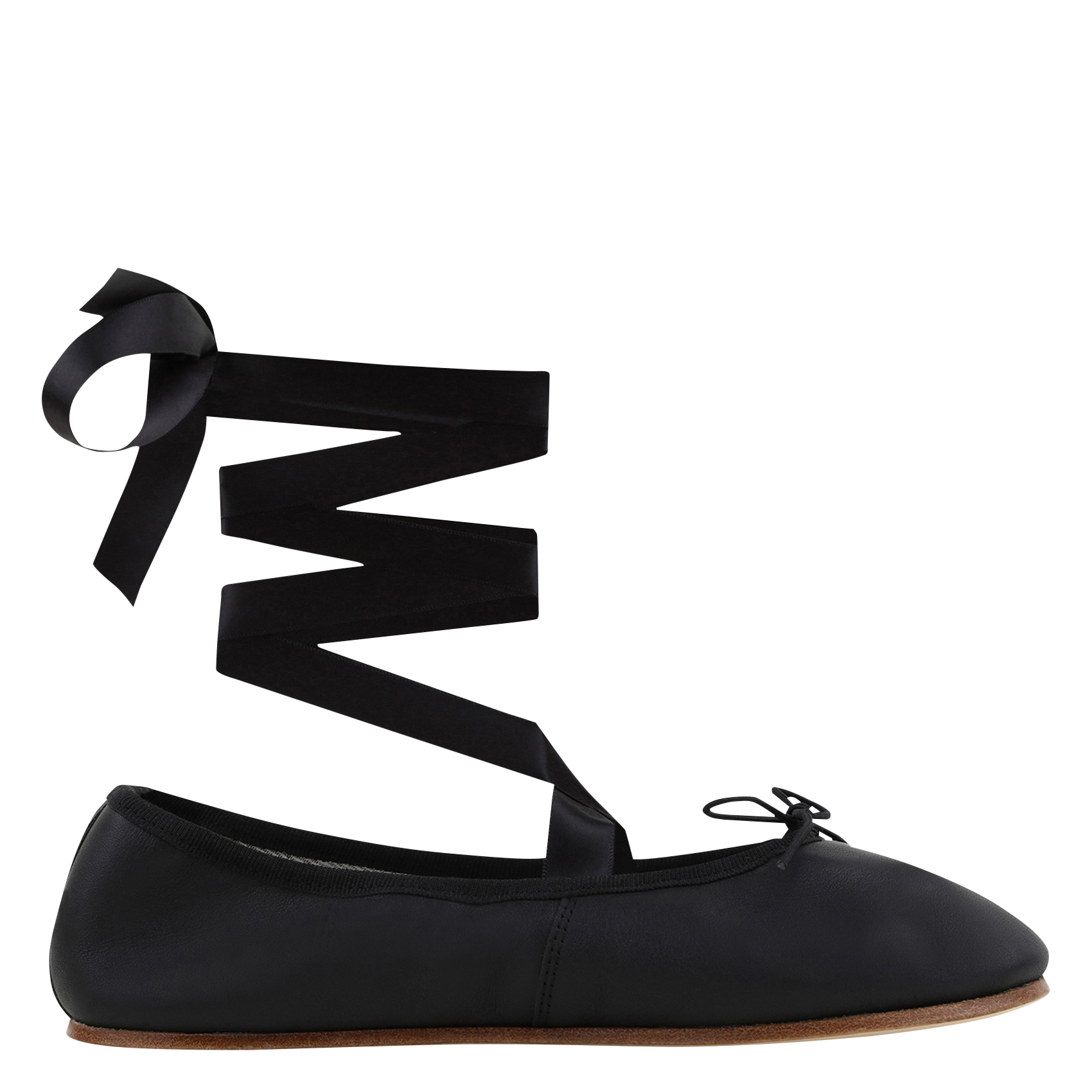 SOPHIA - Ballerines à lacets en cuir | Noir