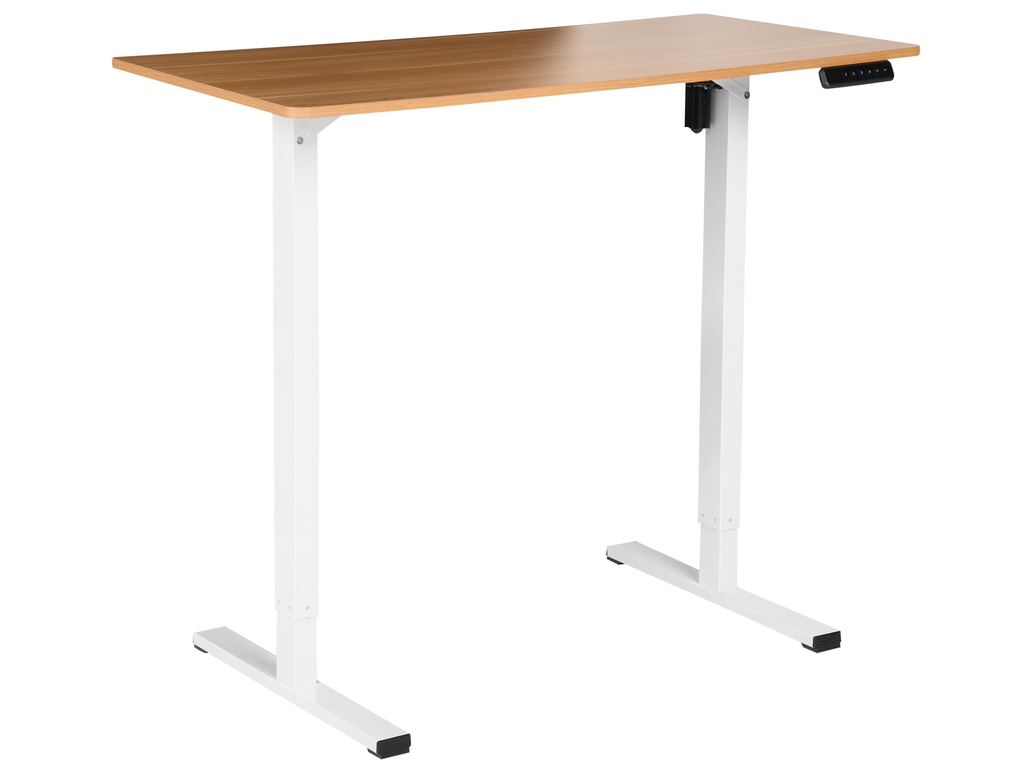Elektrisch verstelbaar sta-bureau TAVARES Lichtbruin/wit 120 cm 60 cm