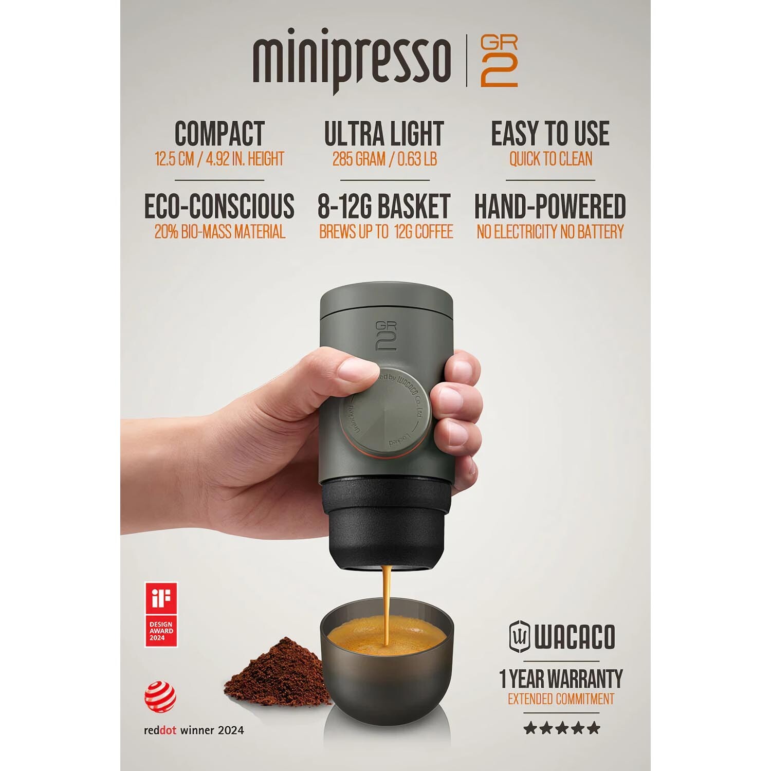 Wacaco Minipresso GR2 Espresso Coffee Maker
