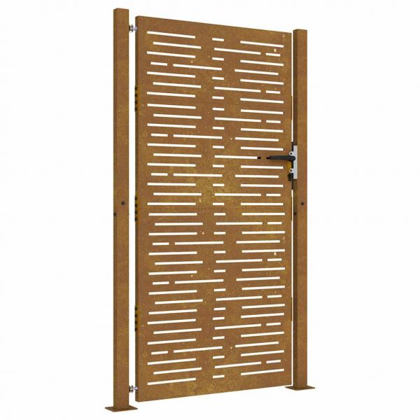 vidaXL Portão de Jardim 105x180 cm Aço Corten Design Quadrados - 896319299