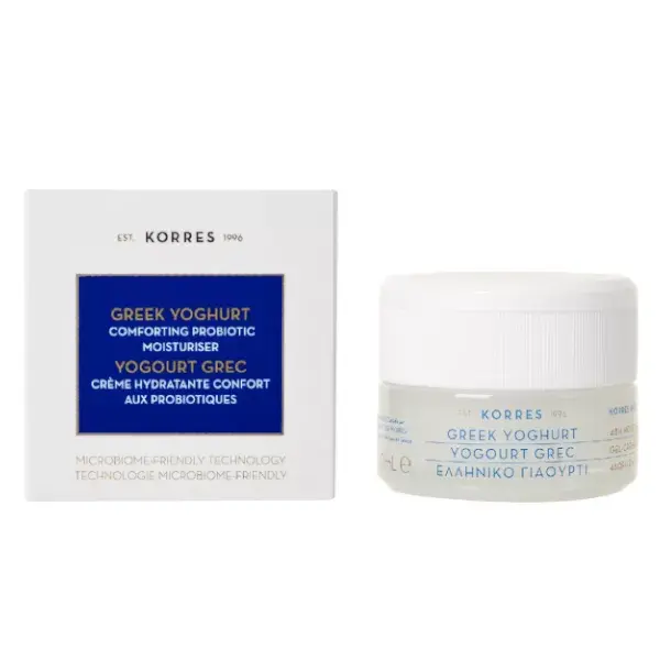 Creme hidratante probiótico com iogurte grego Korres para pele normal a mista 40ml
