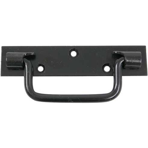 Poignée sur platine bouts carrés - L : 140 mm - noir