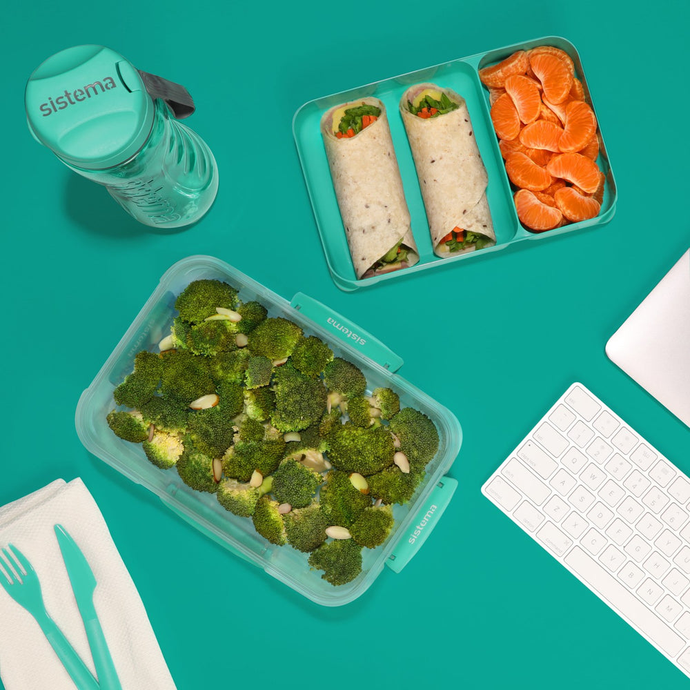 Køb Sistema Minty Teal Rectangle Stax To Go Madkasse 2.2L | Luksusbaby