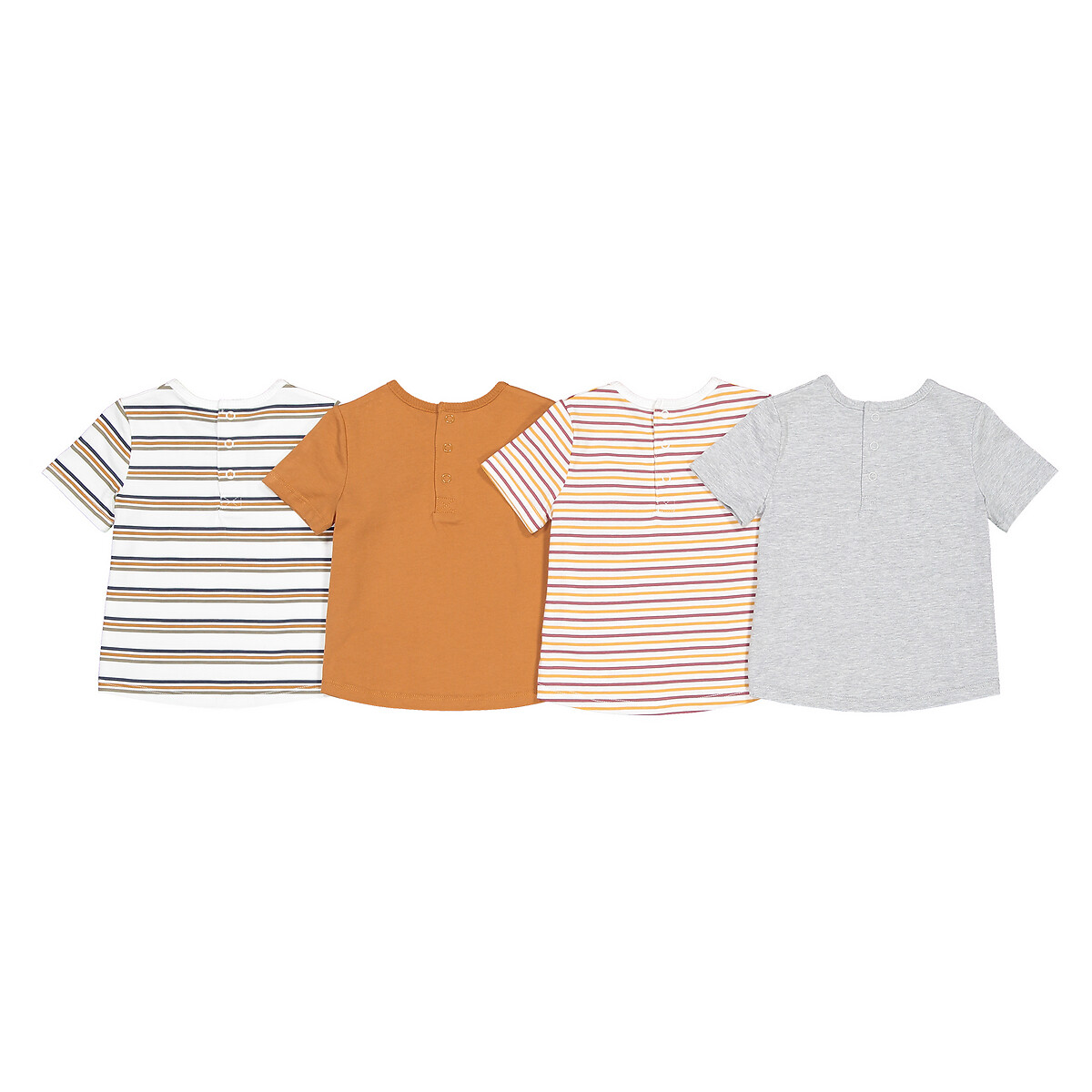 COLEÇÃO LA REDOUTE<br>Conjunto de 4 camisetas estampadas, algodão orgânico