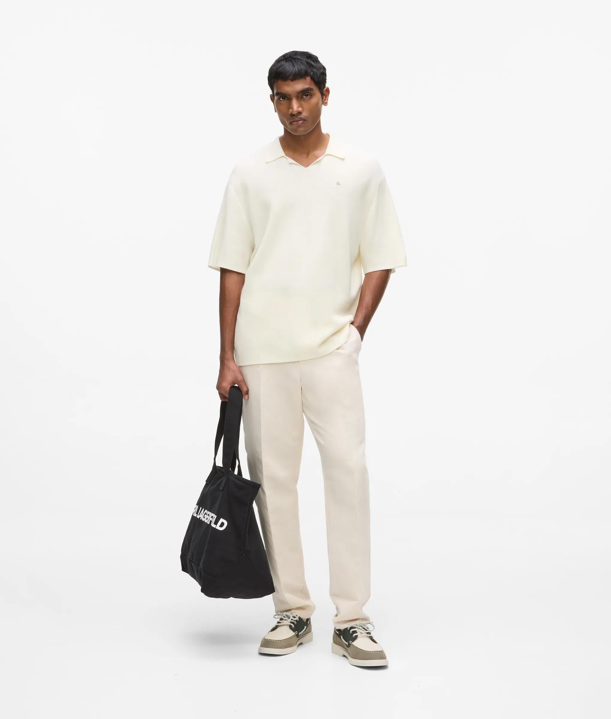 Gebreid boxy poloshirt