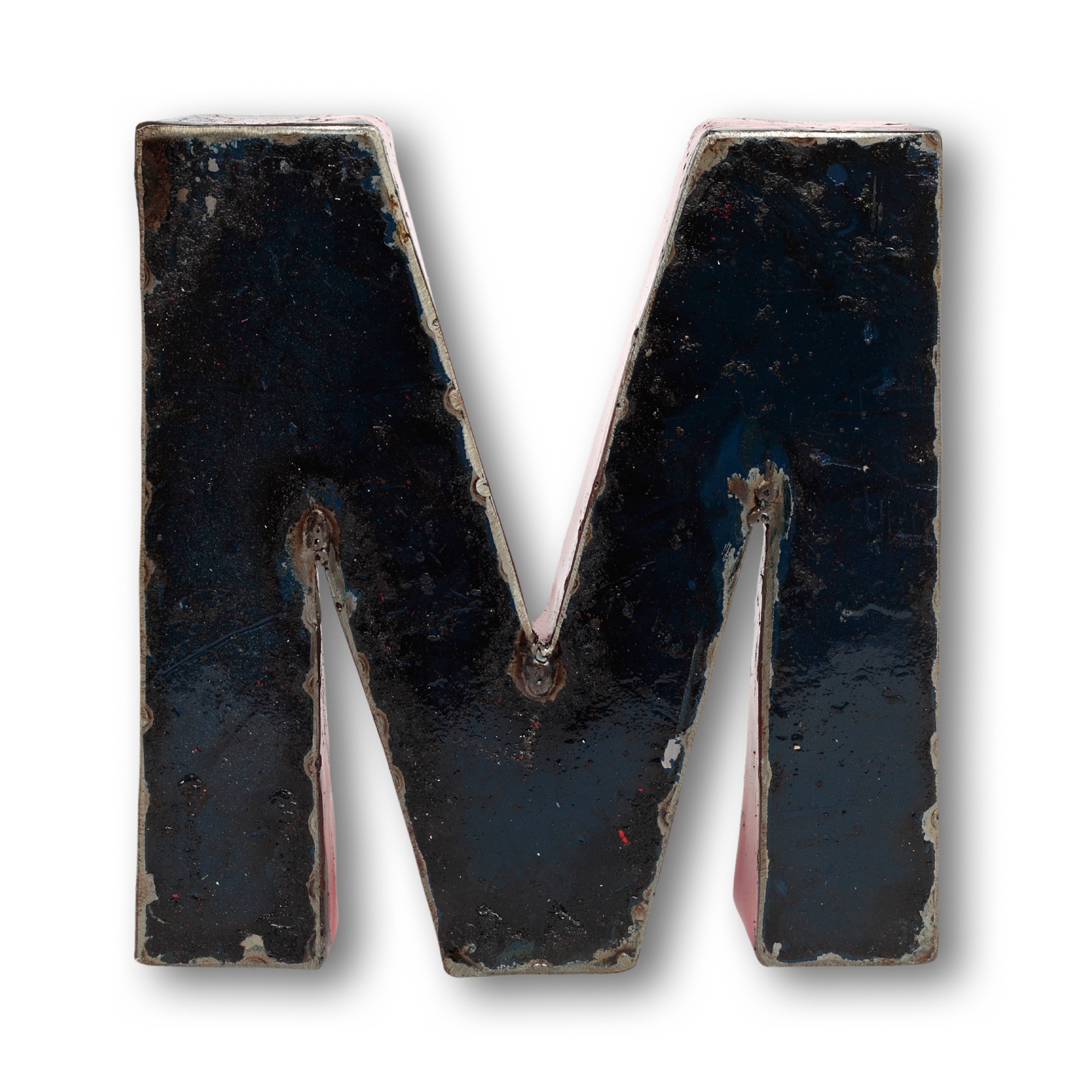 Metallbuchstabe 'M', multicolor, T 18 cm, B 21 cm, H 4 cm von fischer's lagerhaus