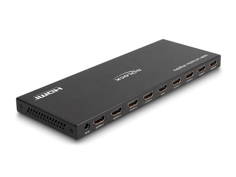 Delock 8-Port Signalsplitter HDMI-HDMI 4K/60 Hz Delock HDMI Splitter 1 x HDMI in zu 8 x HDMI out 4K 60 Hz mit Downscaler