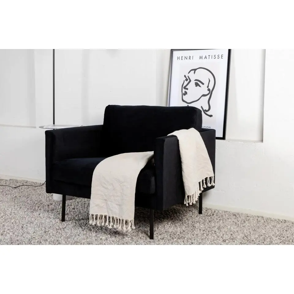 Svea - Sika fauteuil - velvet - zwart