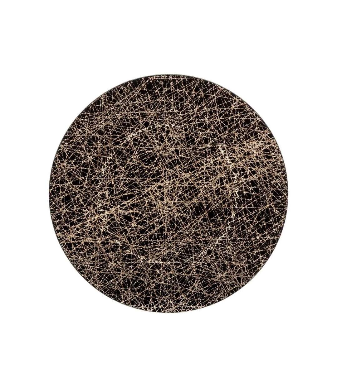 Assiette de Présentation Lignes 33cm Noir & Or