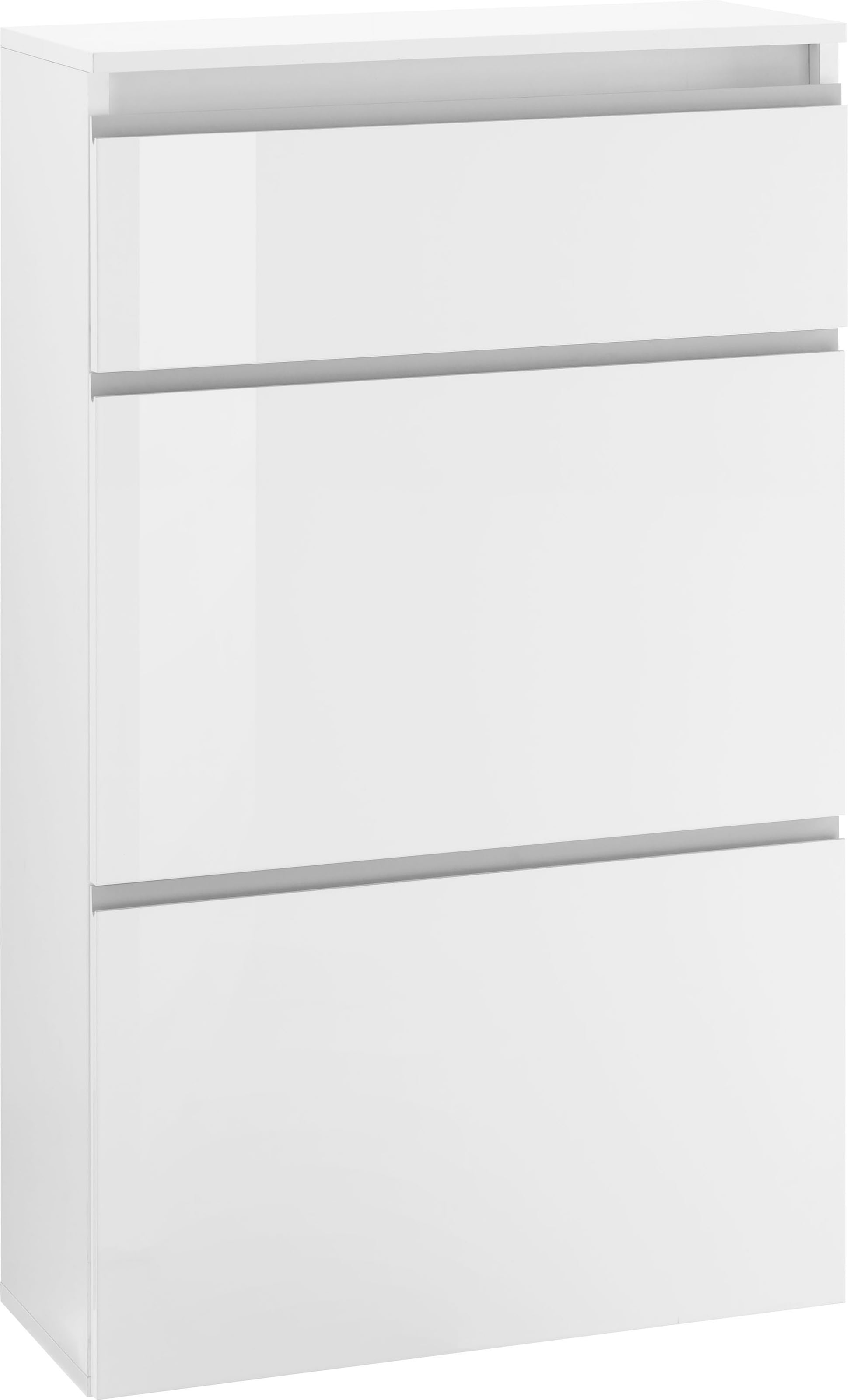 INOSIGN Schuhschrank »Magic Schuhschrank, Schuhkommode, Schuhregal, Schuhkipper, softgriff« 3 Klappen, Doppelschuhtrommeln komplett Hochglanz lackiert Breite 60cm