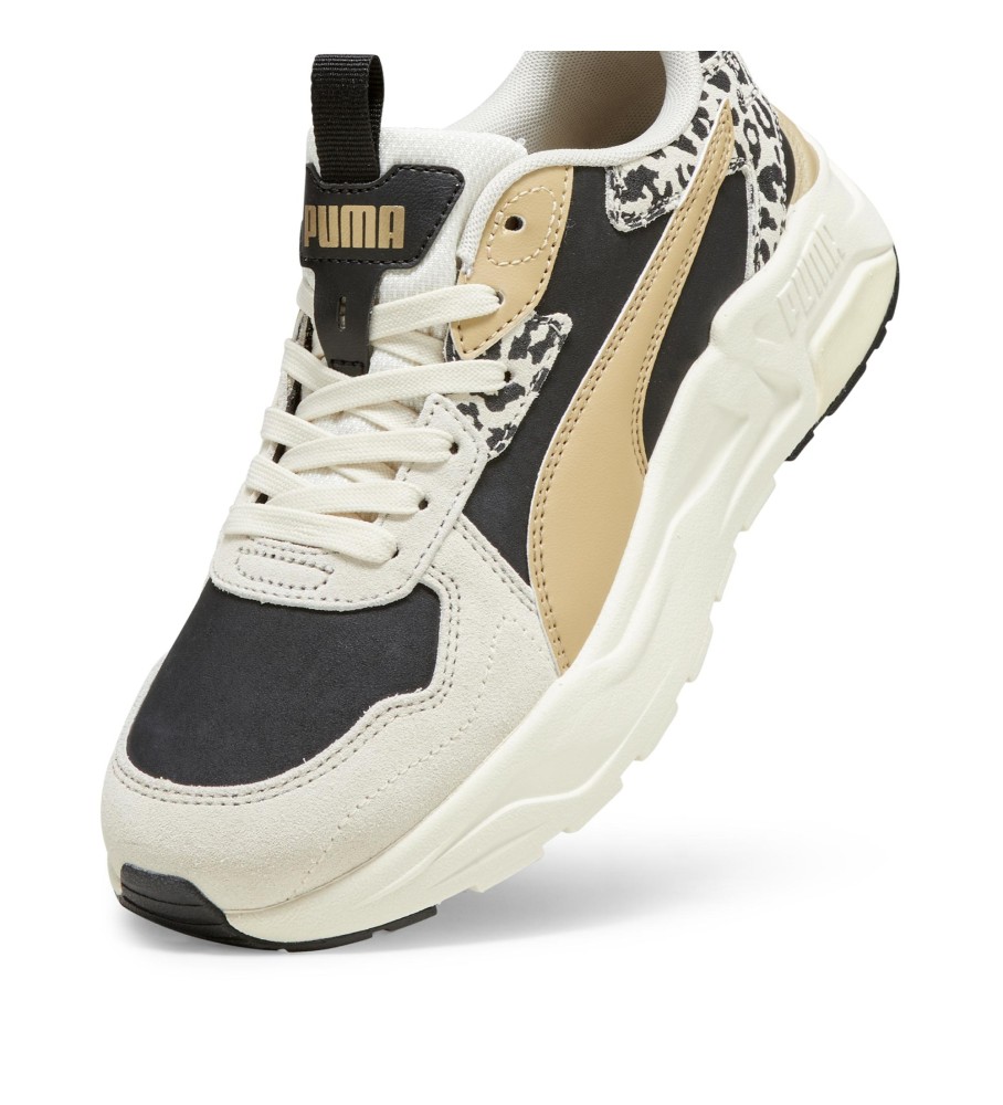 Tênis Puma Trinity Lite Animal, branco e preto.