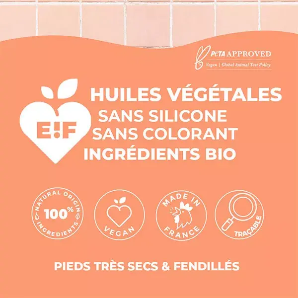 Óleo para os pés Energie Fruit Soft, certificado orgânico pela Ecocert, 100ml