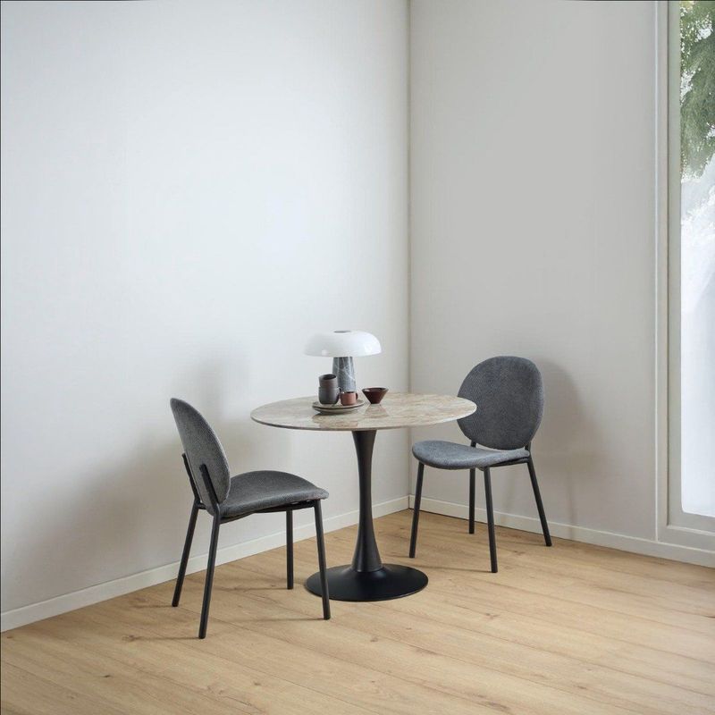 Giga Living - Laurens - Eettafel - Bruin - Keramiek - Ø90x75cm