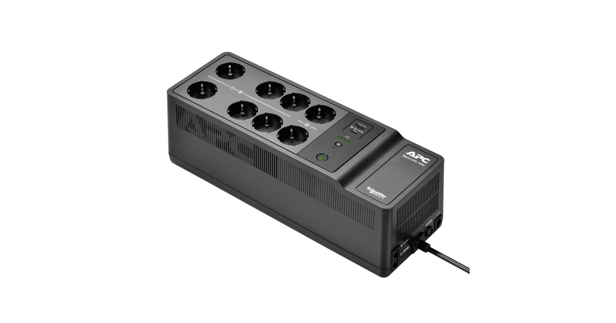 APCBack-UPS BE1050G2-GR - Noodstroomvoeding ups  (Zwart, 8x Schuko, 1050VA, 2 USB opladers, 1 USB)