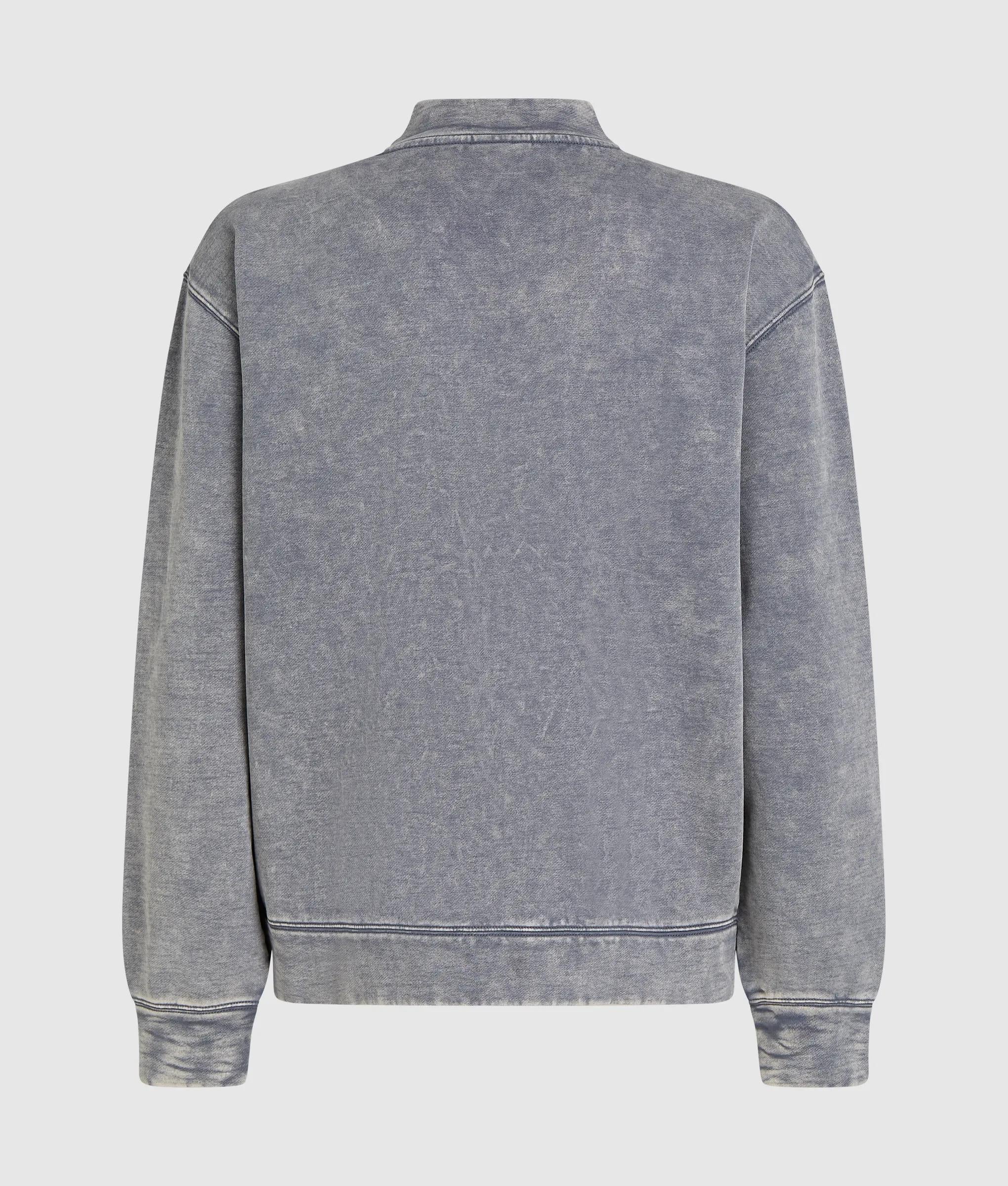 Gewassen sweatshirt met ritssluiting
