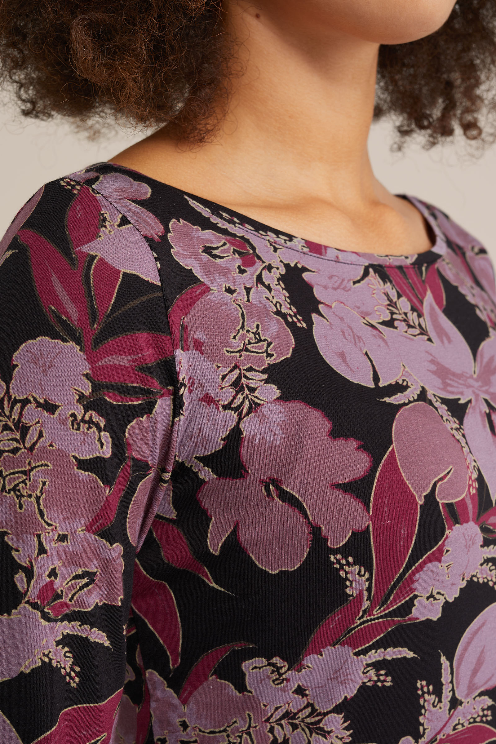 T-shirt met dessin WE Fashion Paars
