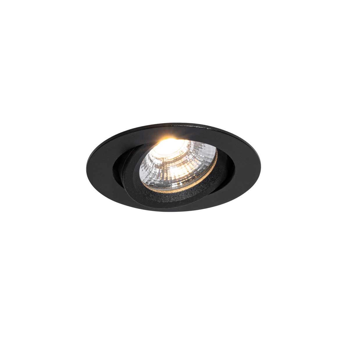Inbouwspot zwart kantelbaar 8,2cm incl. LED dim to warm IP54 ultra slim - Pupil