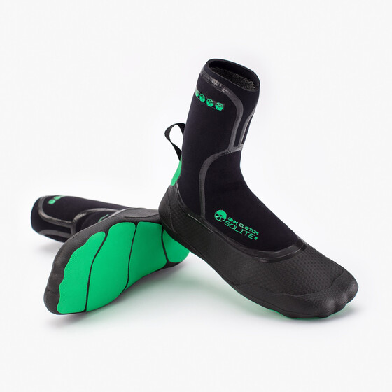 Solite Neoprenschuh 3mm Custom anpassbarer Neopren Schuh (mit Heat Booster Socks) Black/Green 2020