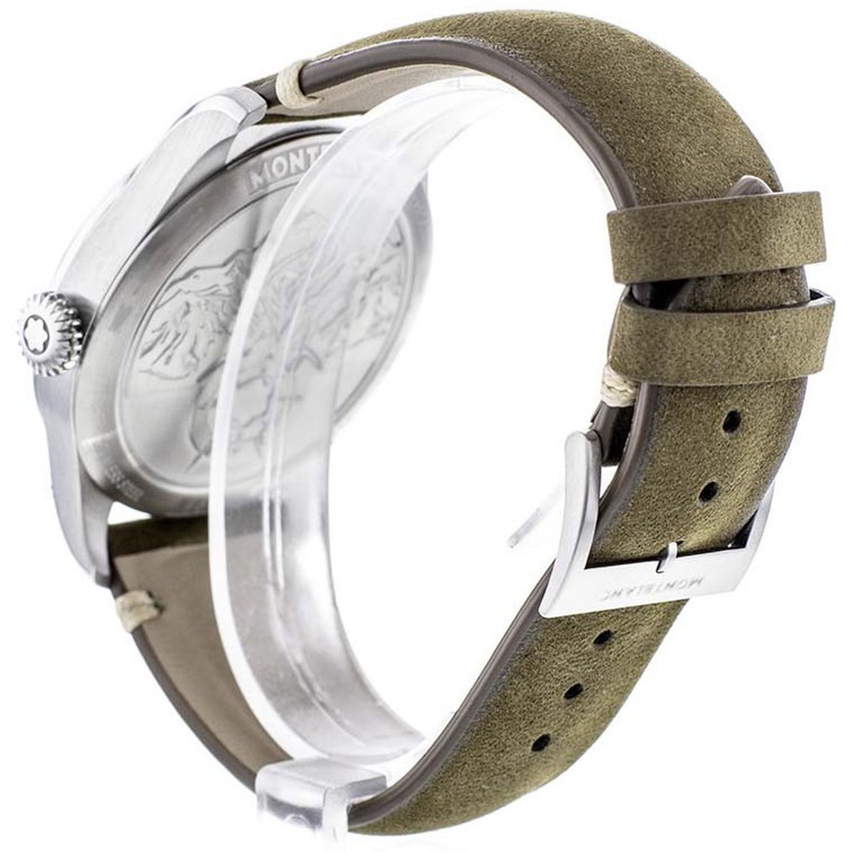 Montre d'occasion Montblanc 1858 homme automatique acier bracelet cuir