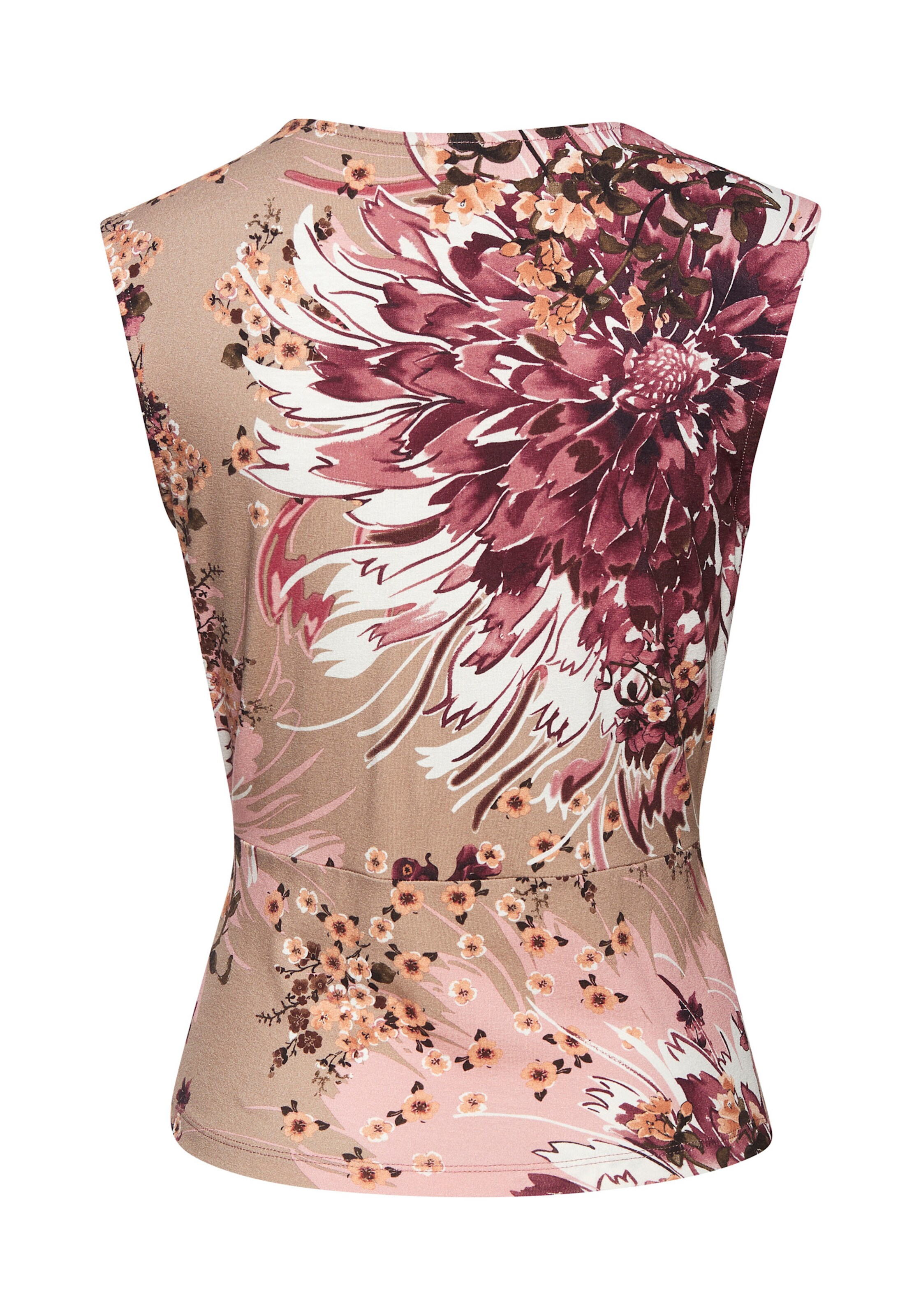 LASCANA Shirttop in taupe-beere bedruckt