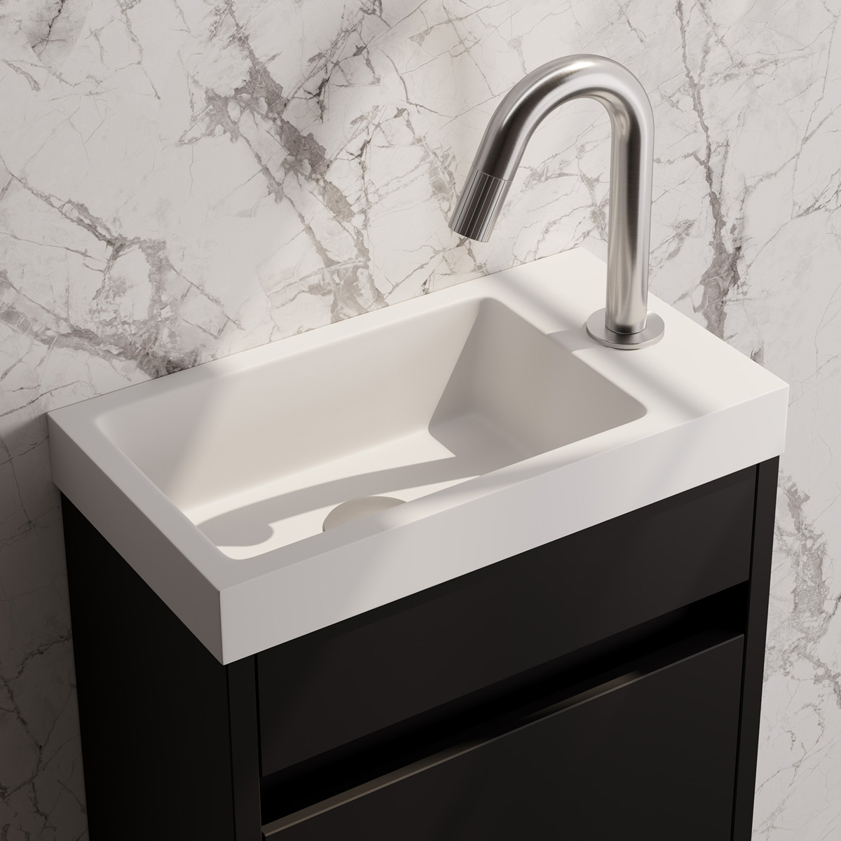 Brauer Stripe opbouw fonteinkraan met gebogen uitloop RVS geborsteld PVD