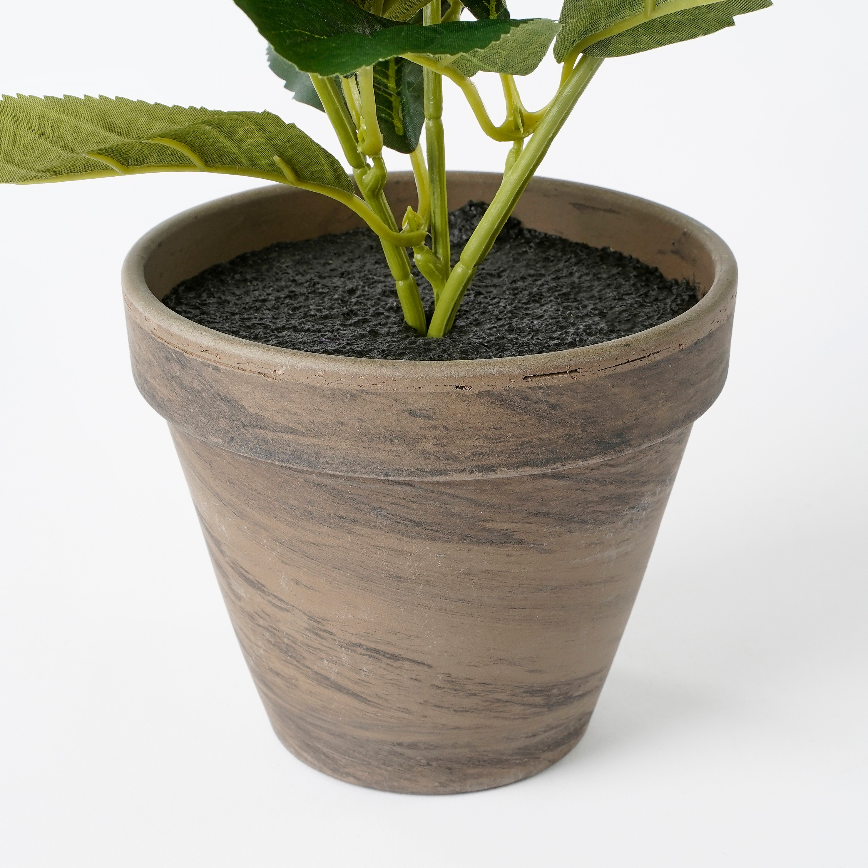 Mica decorations - hortensia artificielle blanc en pot h40