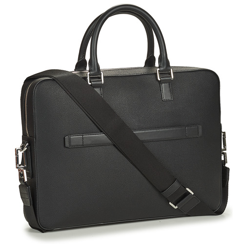 Tommy Hilfiger - TH COATED CANVAS COMPUTER BAG - Noir