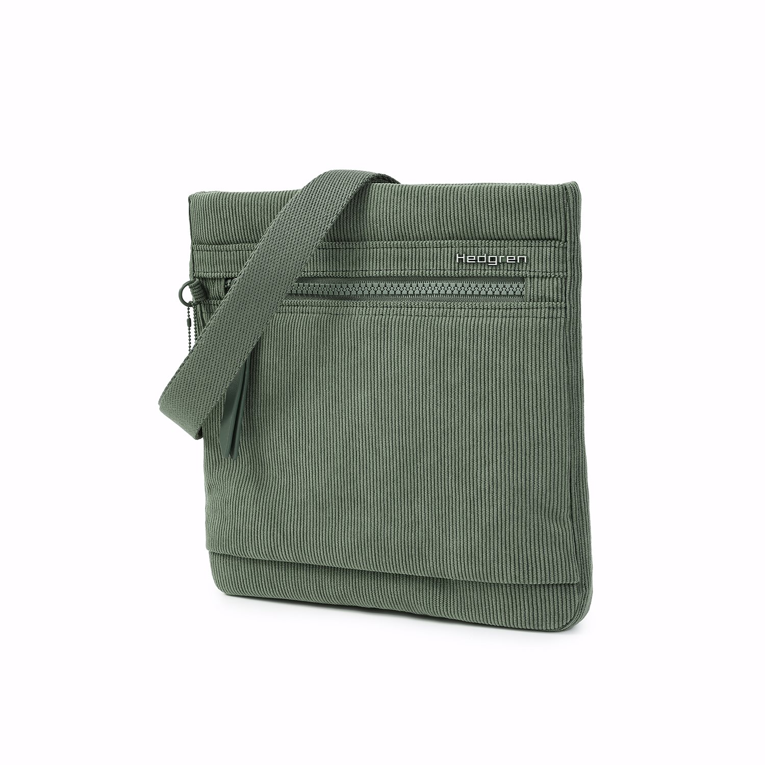 Hedgren Leonce RFID Small Vertical Crossover corduroy duck green