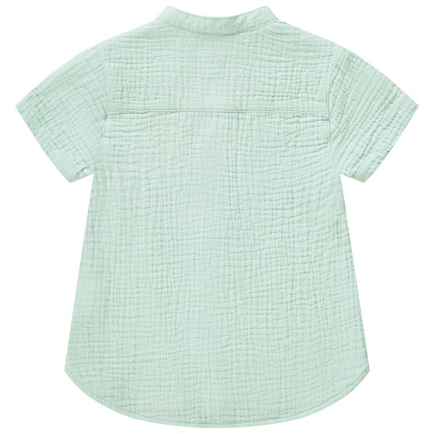Chemise manches courtes en gaze de coton pour bébé garçon - Vert