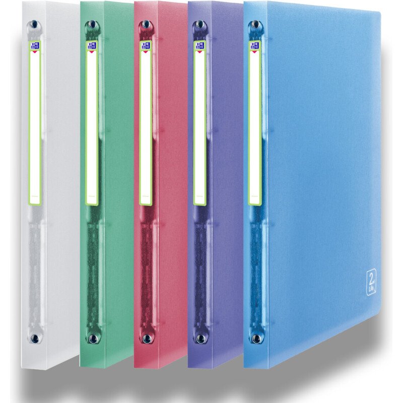 Classeur Oxford 2nd Life A4 dos 20mm 4 anneaux ronds couverture polypro